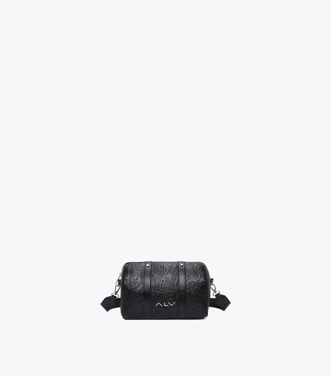 Embossed Leather Top Handle Crossbody Bag for Everyday Use