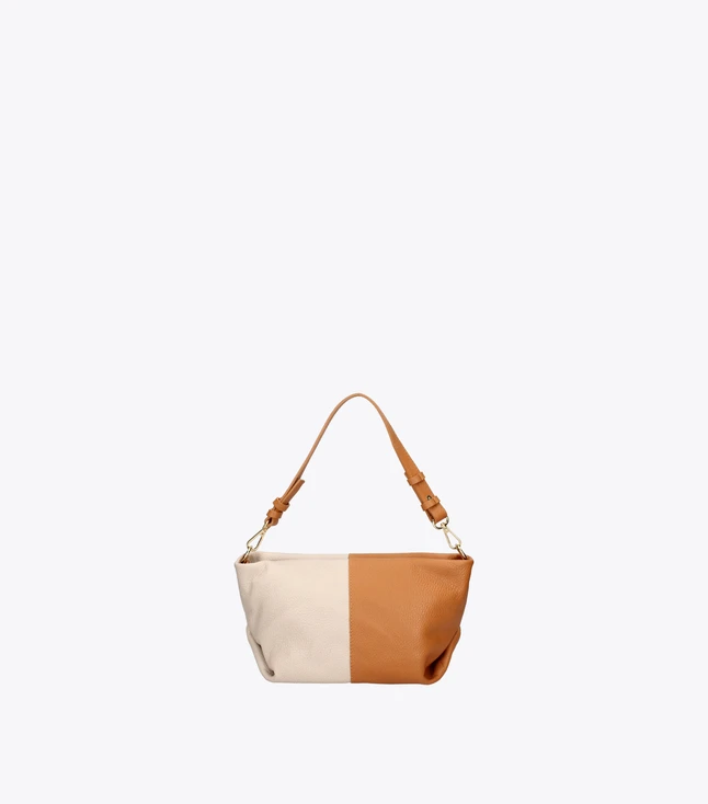 Minimalist Fabric Shoulder Bag for Women with Adjustable Leather Strap and Magnetic Button Closure
