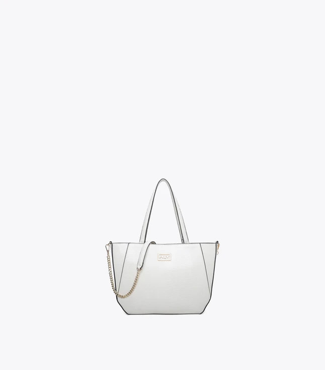 Minimalist Leather Tote Bag with Chain Strap for Everyday Use