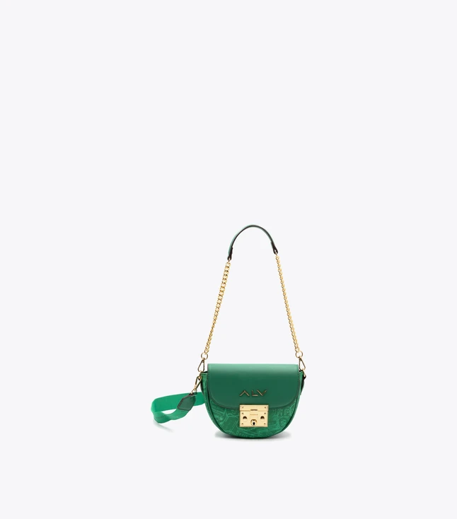 Elegant Fabric Crossbody Bag for Women with Chain Shoulder Strap and Multiple Pockets
