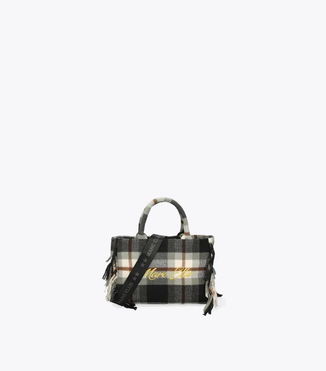 Casual Wool Plaid Tote Bag with Tassels for Everyday Use