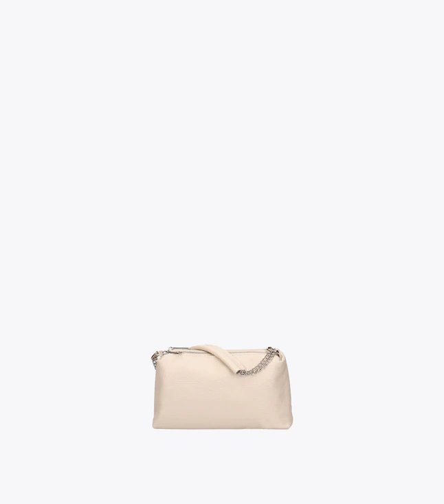 Stylish Italian Leather Women's Shoulder Bag Convertible Into Backpack with Interlocking Closure
