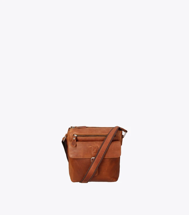 Stylish Italian Leather Crossbody Bag for Men with Multiple Pockets and Adjustable Strap
