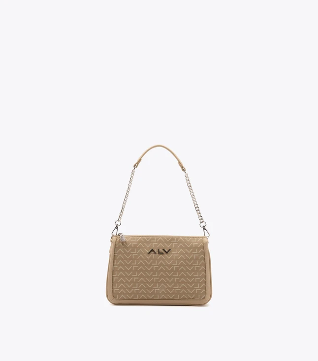 Monogram Canvas Compact Shoulder Bag with Chain Strap Everyday Use