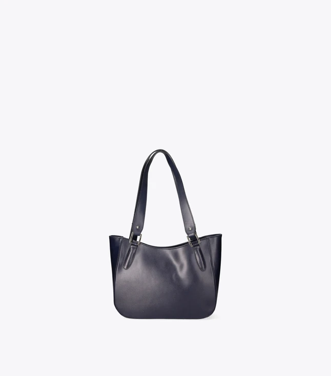 Elegant Leather Shoulder Bag for Women with Rear Zip Pocket
