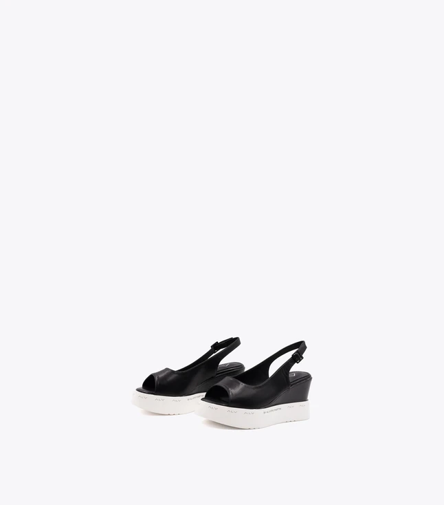 Leather Slingback Platform Sandals Open Toe with Wedge Heel for Everyday Use