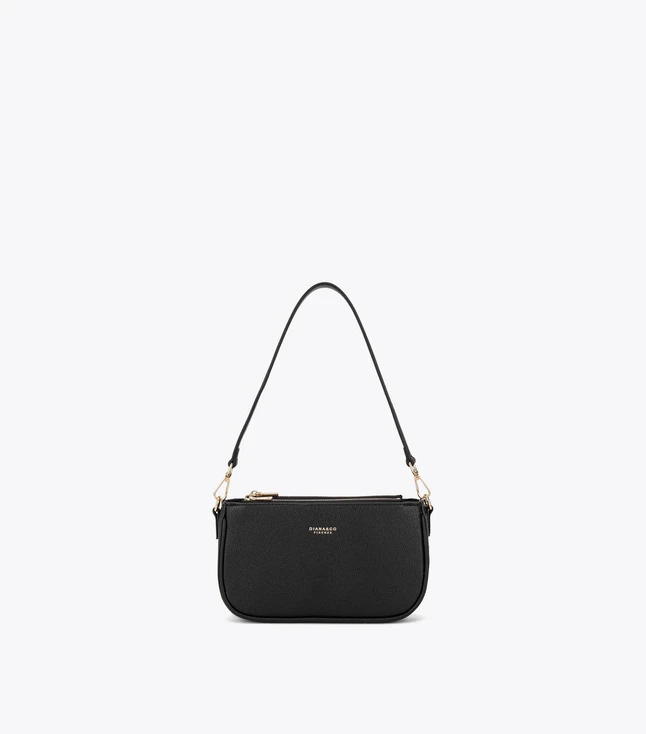 Minimalist PU Shoulder Bag for Women with Walkers Closure and Adjustable Strap
