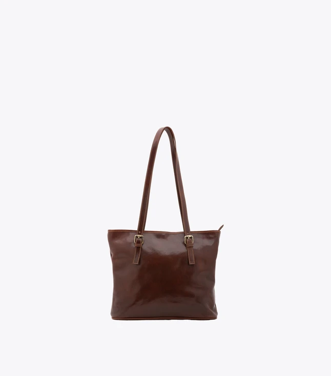 Vintage Leather Shoulder Bag for Women with Multiple Pockets and Removable Strap

