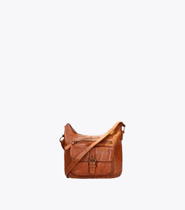 Stylish Italian Leather Crossbody Bag for Men with Zip Closure and Multiple Pockets

