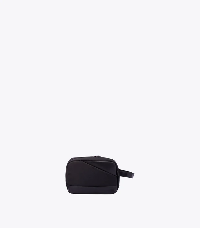 Minimalist Nylon Pouch with Leather Trim for Daily Essentials