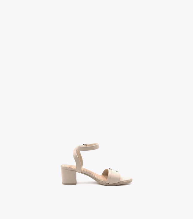 Minimalist Leather Ankle Strap Block Heel Sandal for Everyday Wear