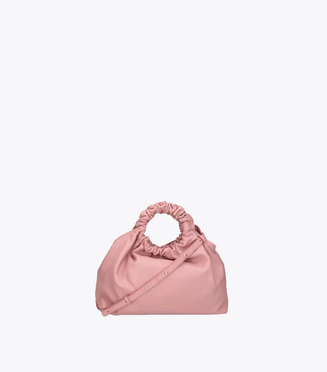 Elegant Leather Handbag with Removable Chain Shoulder Strap for Women

