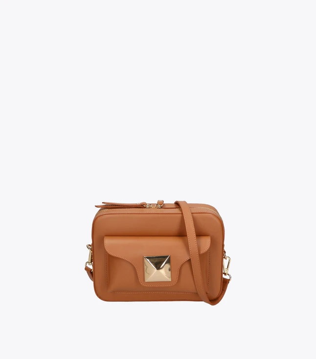 Stylish Italian Leather Crossbody Bag for Women with Removable Shoulder Strap
