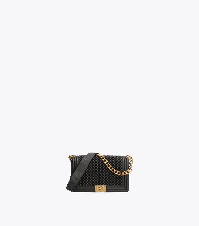 Leather Shoulder Bag with Chain Strap for Evening Outings