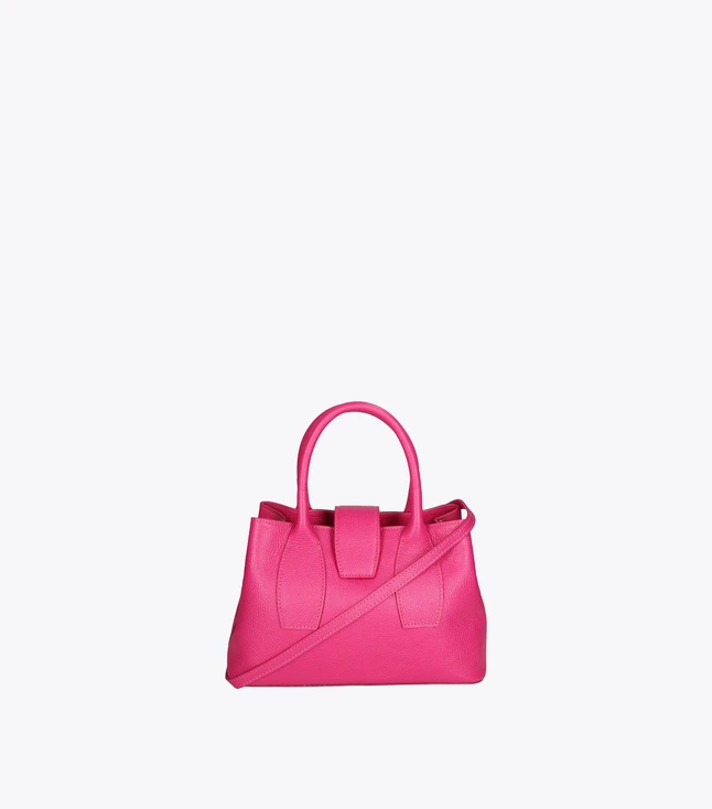 Minimalist Leather Handbag for Women with Dual Compartments and Handles
