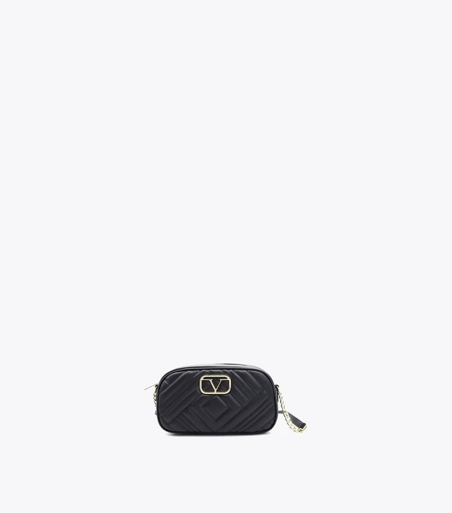 Elegant Quilted Leather Shoulder Bag with Chain and Eco-Leather Strap for Women
