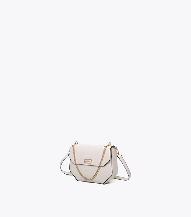 Chain Strap Crossbody Bag Flap PU Leather Minimalist Style Everyday Use