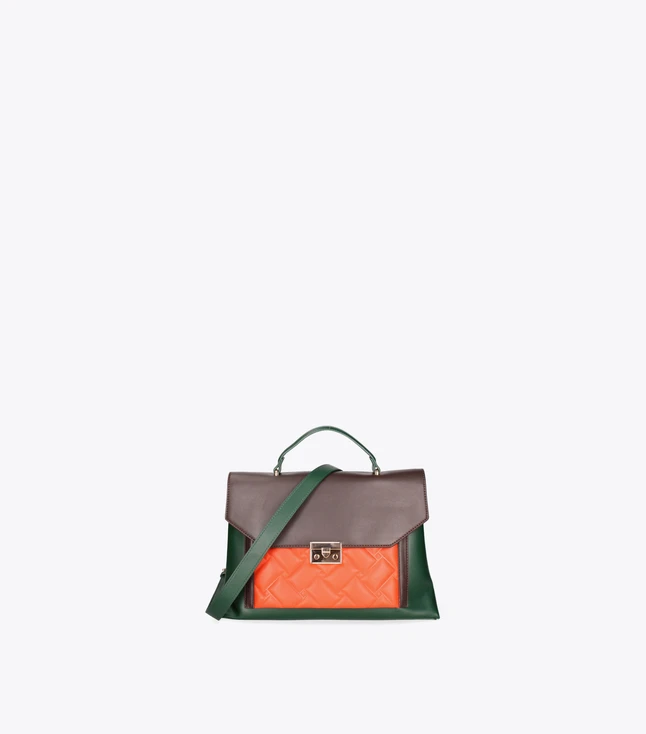 Classic Leather Quilted Front Pocket Shoulder Bag for Everyday Use