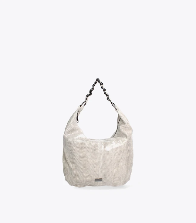 Stylish Fabric Crossbody Bag for Women with Chain and Leather Handle
