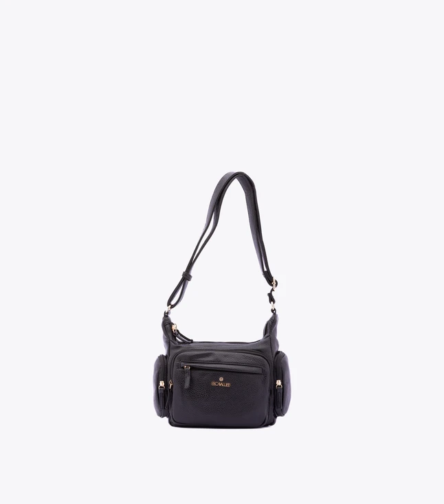 Stylish Italian Leather Shoulder Bag for Women with Multiple Pockets and Adjustable Handle
