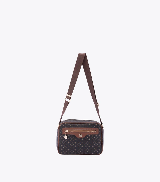 Stylish Fabric Crossbody Bag for Women with Multiple Zip Pockets and Adjustable Strap
