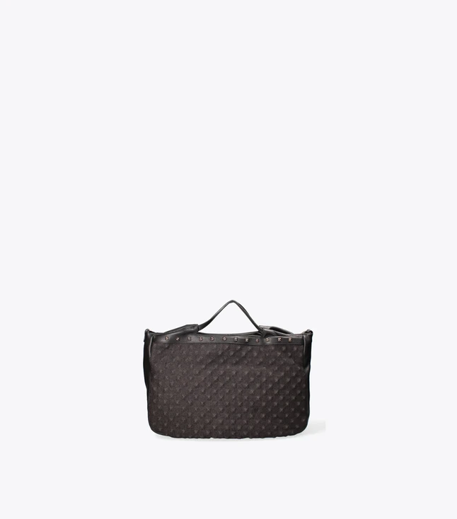 Elegant Leather Shoulder Bag with Magnetic Button Closure and Multiple Compartments for Women
