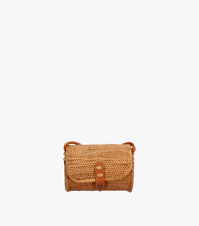 Boho Woven Leather Closure Crossbody Bag for Women
