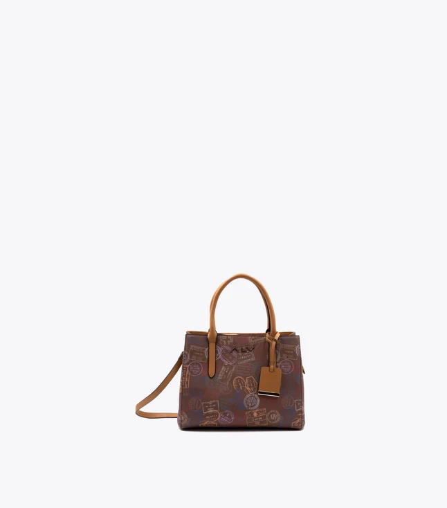 Monogram Canvas Satchel Bag Leather Trim Everyday Use