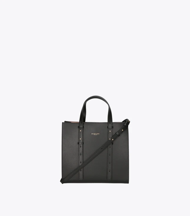 Leather Tote Bag with Top Handles and Crossbody Strap for Office Use