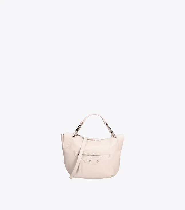 Stylish Italian Leather Handbag with Twist Lock Closure and Adjustable Shoulder Strap for Women
