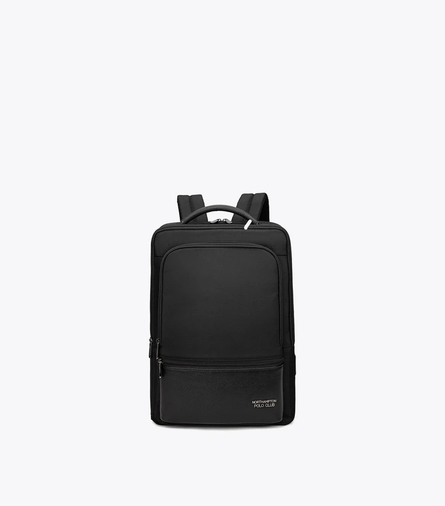 Minimalist Leather Backpack for Men with Multiple Zipped and Open Pockets for Daily Use
