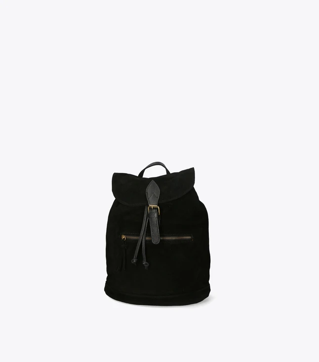Vintage Suede Backpack for Women with Front Pocket and Magnetic Closure
