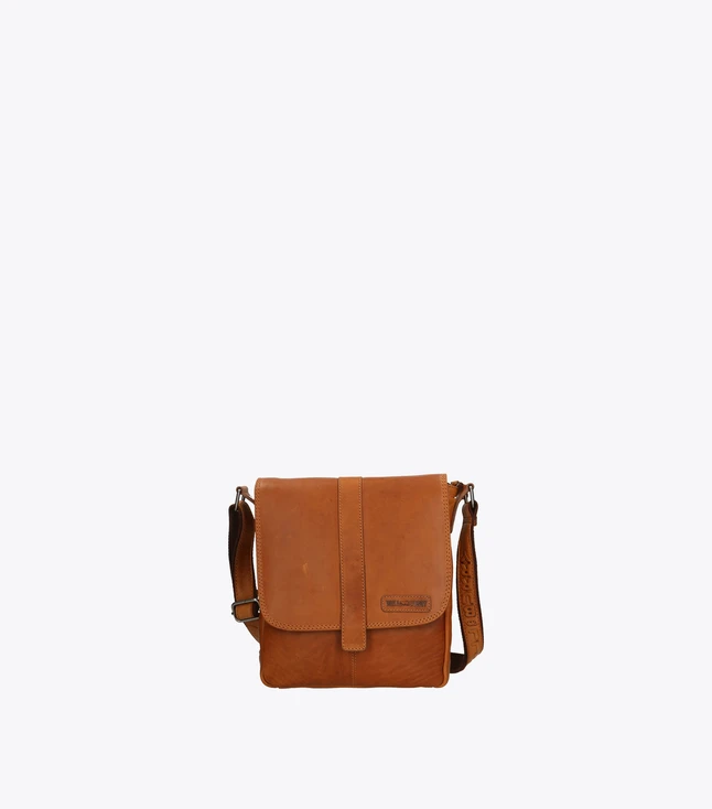 Vintage Leather Crossbody Bag for Men with Multiple Pockets and Adjustable Strap
