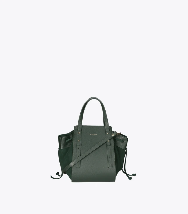 Elegant Leather Tote Bag for Women with Removable Shoulder Strap and Side Laces
