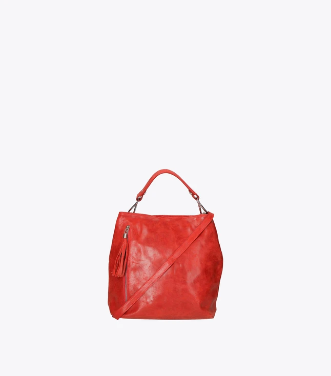 Minimalist Leather Shoulder Bag with Back and Front Zip Pockets for Women
