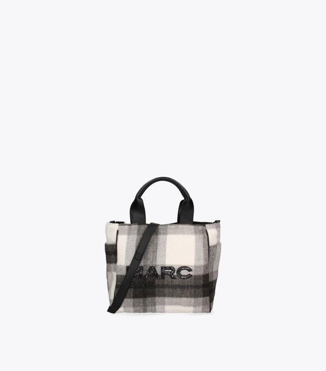 Casual Fabric Tote Bag for Women with Zipper Closure and Wool Handles
