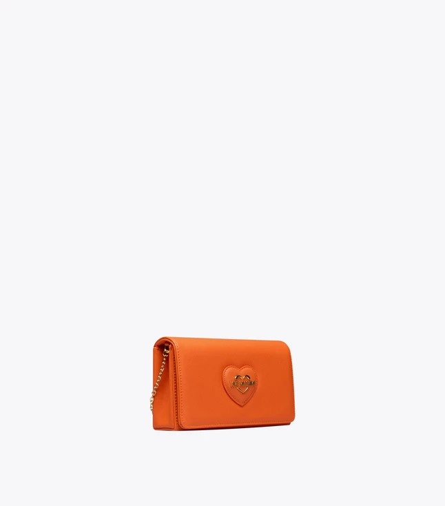 Stylish Italian Leather Wallet with Chain, Flap Closure with Magnetic Button, Front Logo, 23*7*15 Cm
