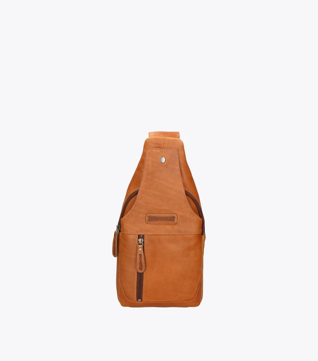 Vintage Leather Sling Chest Bag – Crossbody Travel Daypack for Men and Women