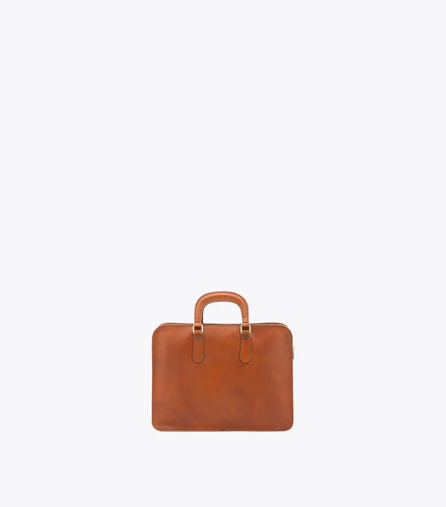 Vintage Leather Briefcase for Men with Multiple Pockets for Work
