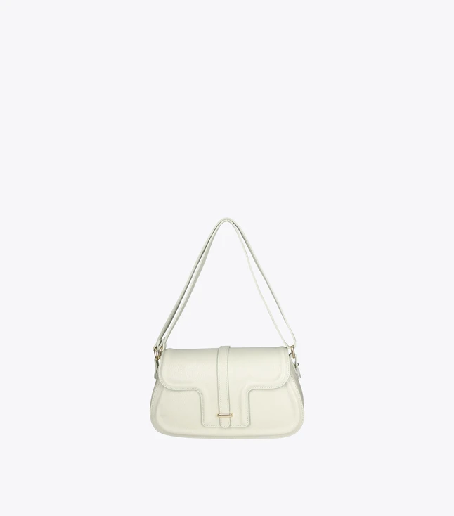 Elegant Leather Shoulder Bag for Women with Adjustable Strap
