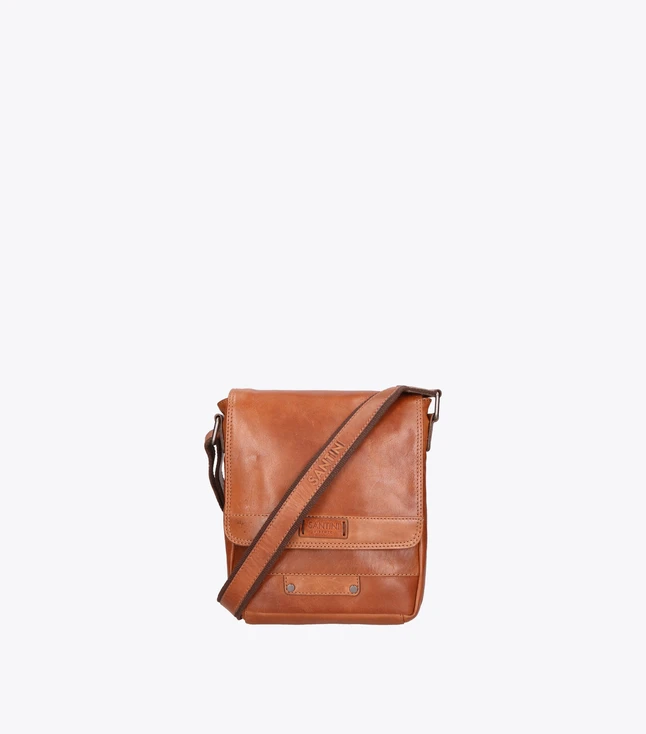 Stylish Italian Leather Shoulder Bag with Double Zip Opening and Removable Adjustable Strap
