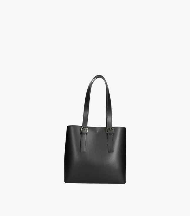 Minimalist Leather Shoulder Bag with Removable Internal Clutch for Women
