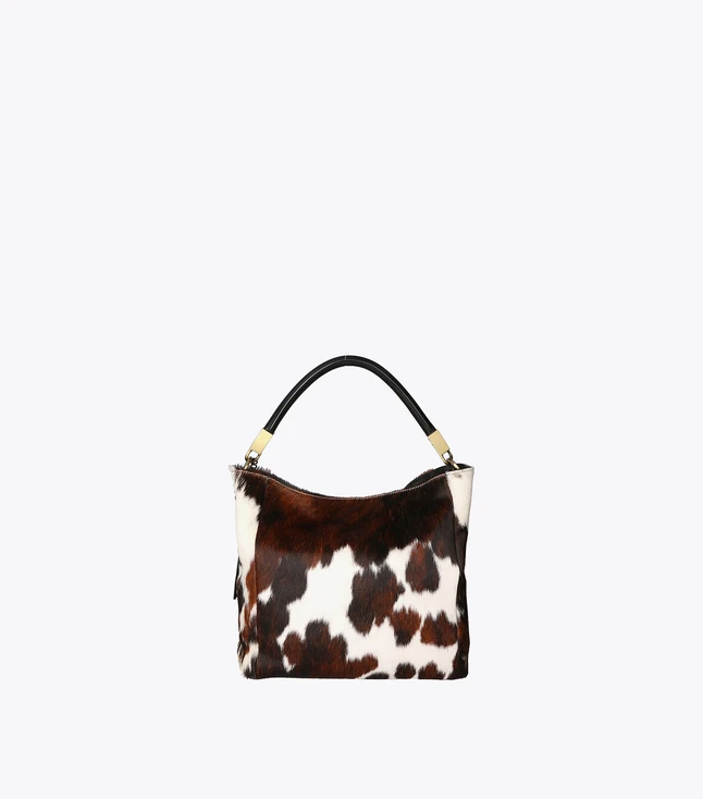 Stylish Italian Leather Shoulder Bag for Women with Animal Print Design
