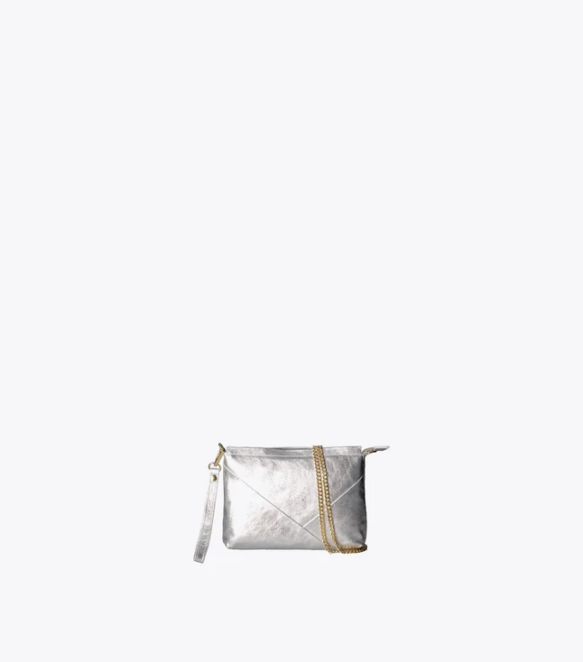 Stylish Italian Leather Crossbody Bag for Women with Chain Handle and Multiple Compartments

