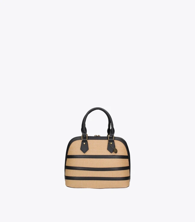 Elegant Leather Handbag for Women with Magnetic Button Closure and Adjustable Shoulder Strap
