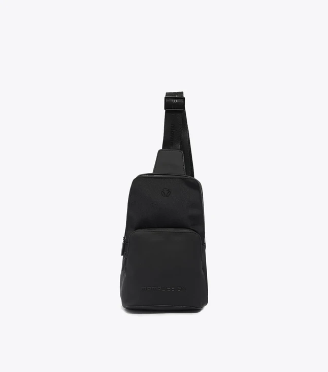 Minimalist Fabric Men's Shoulder Bag with Multiple Pockets for Casual Use
