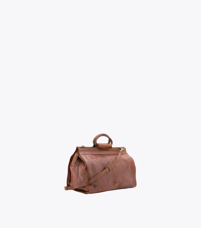 Minimalist Leather Travel Duffle Bag for Men
