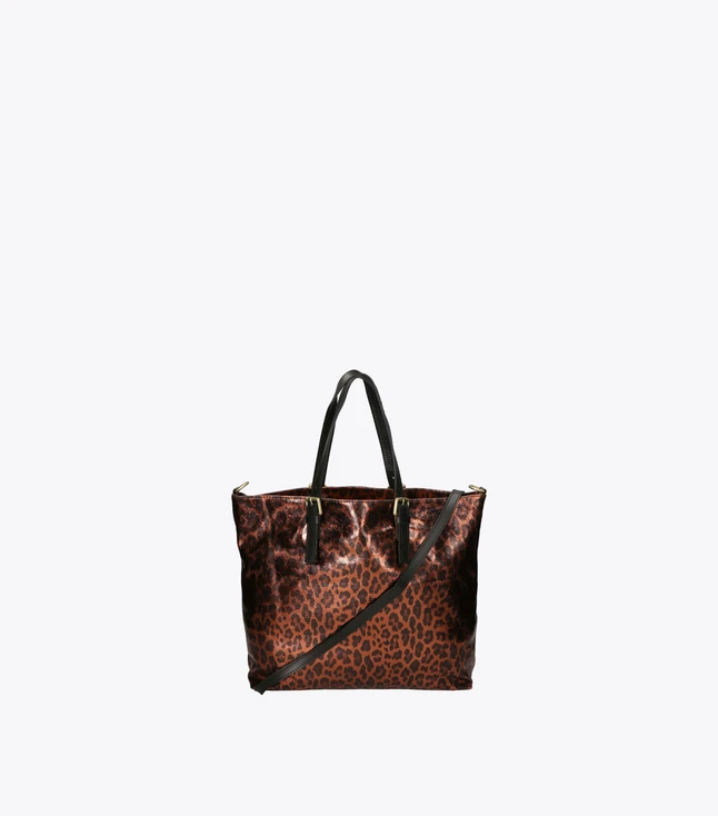 Vintage Leather Tote Bag for Women with Double Handles and Adjustable Straps
