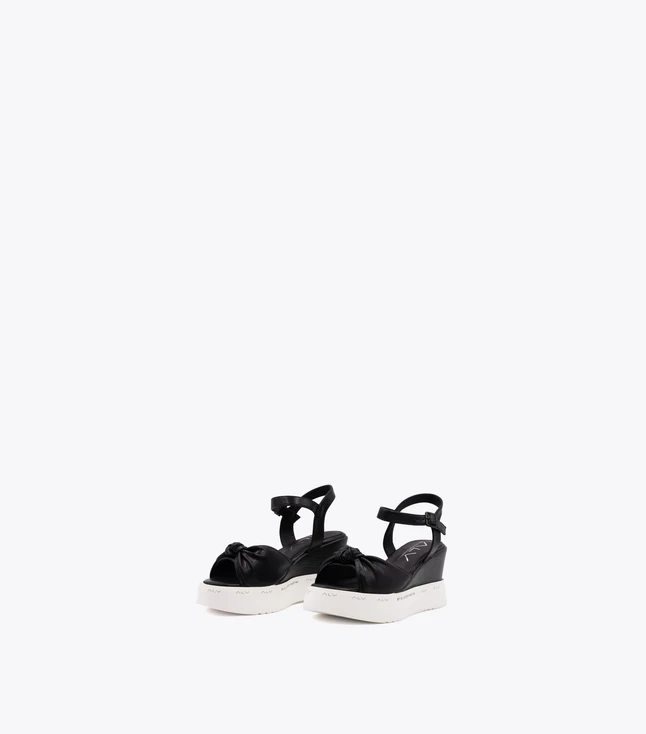 Satin Bow Platform Sandals for Evening Outings and Special Occasions