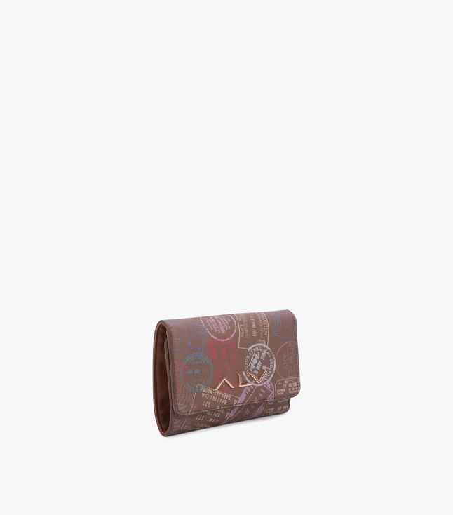 Leather Postmark Print Clutch Wallet for Everyday Use